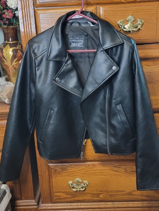 Levi's Jackets & Blazers - Levi's Women's Black Faux Leather Moto Jacket Size Medium
